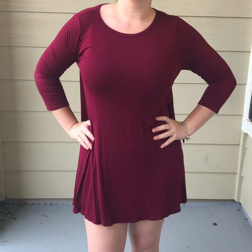Burgundy flowy dress